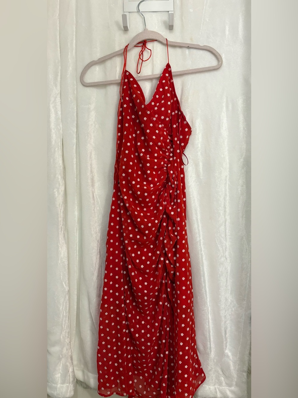 Finders Keepers Red Daisy Spaghetti-Strap Maxi Dress